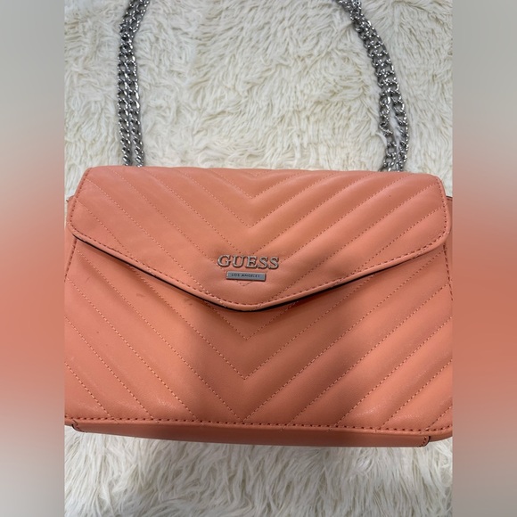 GUESS Peach Quilted Shoulder Bag - Picture 2 of 9